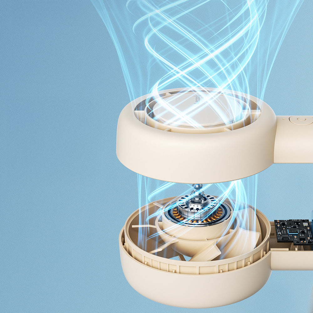 Aecooly PB01 İç Spiralli Çift Halka Hava Akışı Teknolojili 5 Kademeli Portatif Soğutucu El Fanı