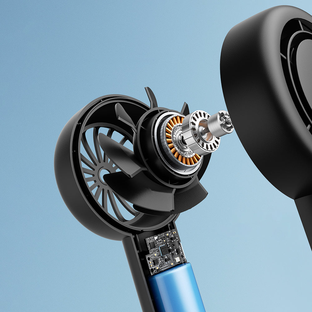 Aecooly PB01 İç Spiralli Çift Halka Hava Akışı Teknolojili 5 Kademeli Portatif Soğutucu El Fanı