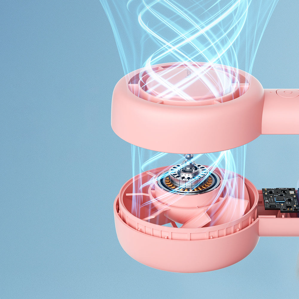 Aecooly PB01 İç Spiralli Çift Halka Hava Akışı Teknolojili 5 Kademeli Portatif Soğutucu El Fanı