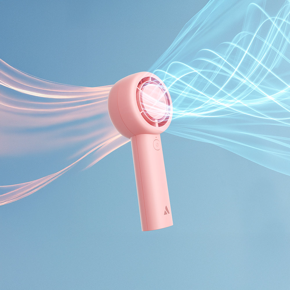 Aecooly PB01 İç Spiralli Çift Halka Hava Akışı Teknolojili 5 Kademeli Portatif Soğutucu El Fanı