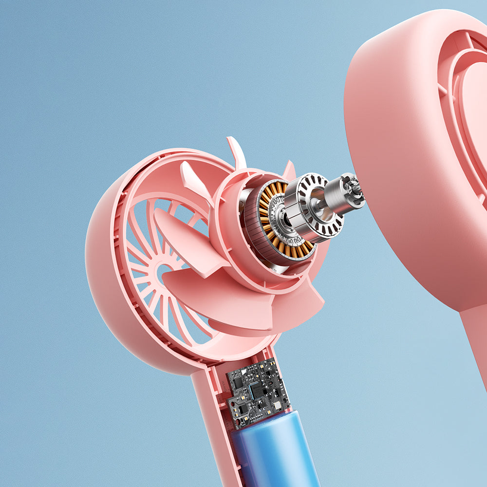 Aecooly PB01 İç Spiralli Çift Halka Hava Akışı Teknolojili 5 Kademeli Portatif Soğutucu El Fanı