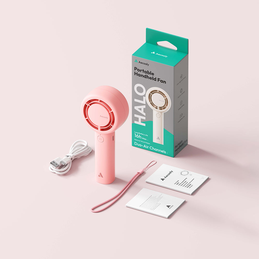 Aecooly PB01 İç Spiralli Çift Halka Hava Akışı Teknolojili 5 Kademeli Portatif Soğutucu El Fanı