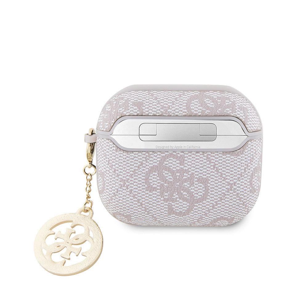 Airpods 3. Nesil Kılıf Guess Orijinal Lisanslı 4G Desenli Taşlı 4G Süs Zincirli Kılıf