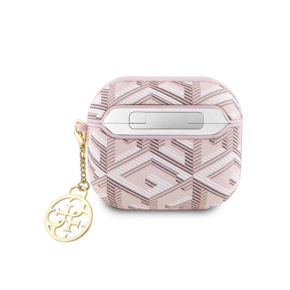 Airpods 3. Nesil Kılıf Guess Orijinal Lisanslı G Cube Desenli 4G Süs Zincirli Kılıf