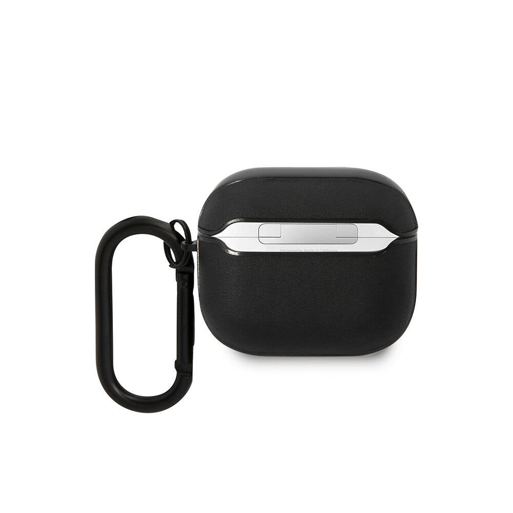 Airpods 3.Nesil Kılıf BMW Orijinal Lisanslı PU Deri Mavi Beyaz Çizgili Metal Logolu Kılıf