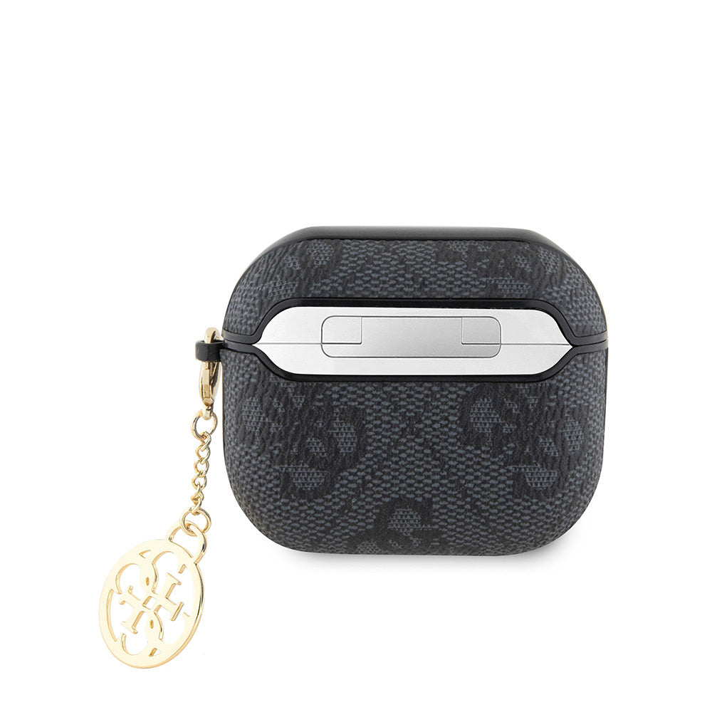 Airpods 3.Nesil Kılıf Guess Orijinal Lisanslı PU Deri 4G Desenli 4G Sade Askılı Kılıf