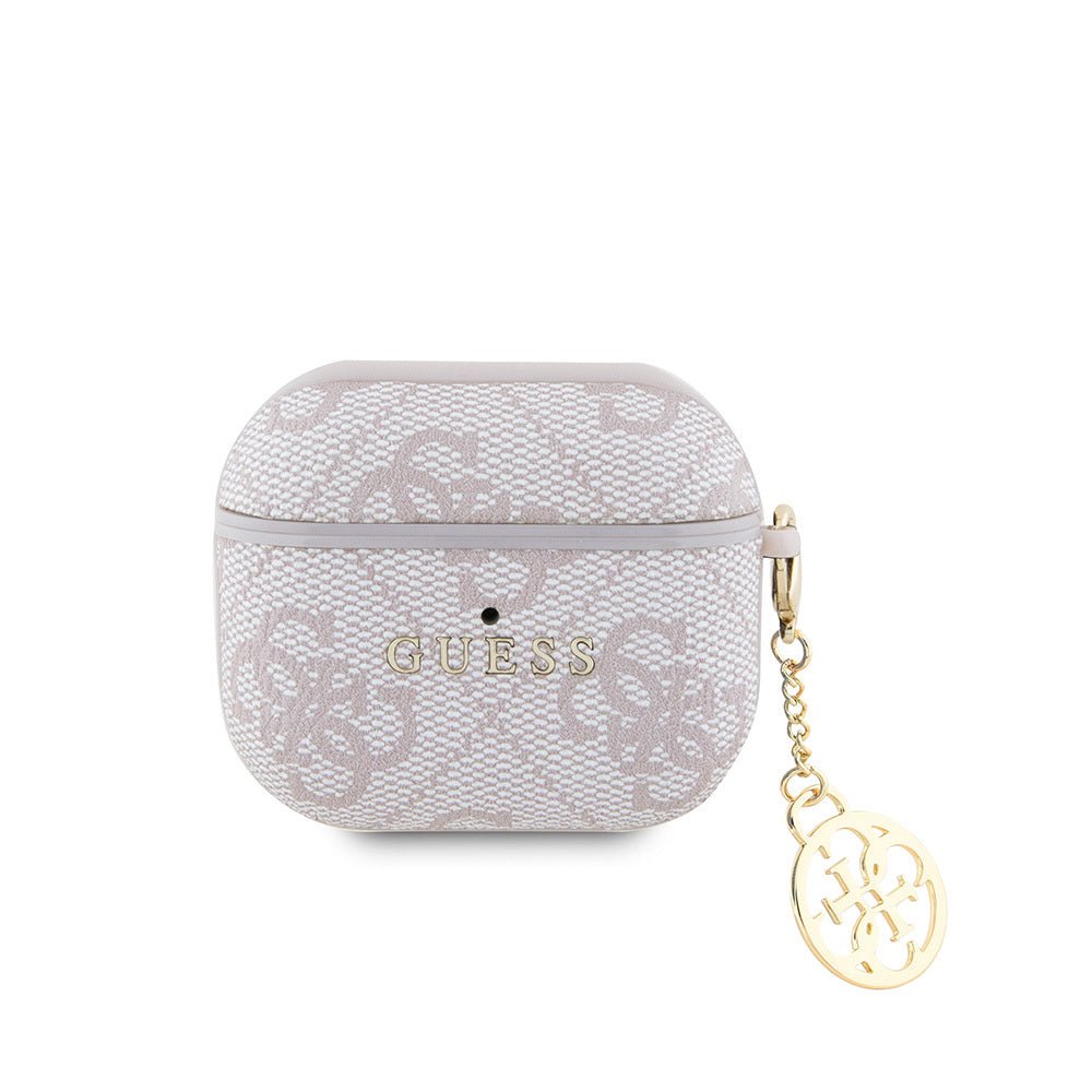 Airpods 3.Nesil Kılıf Guess Orijinal Lisanslı PU Deri 4G Desenli 4G Sade Askılı Kılıf