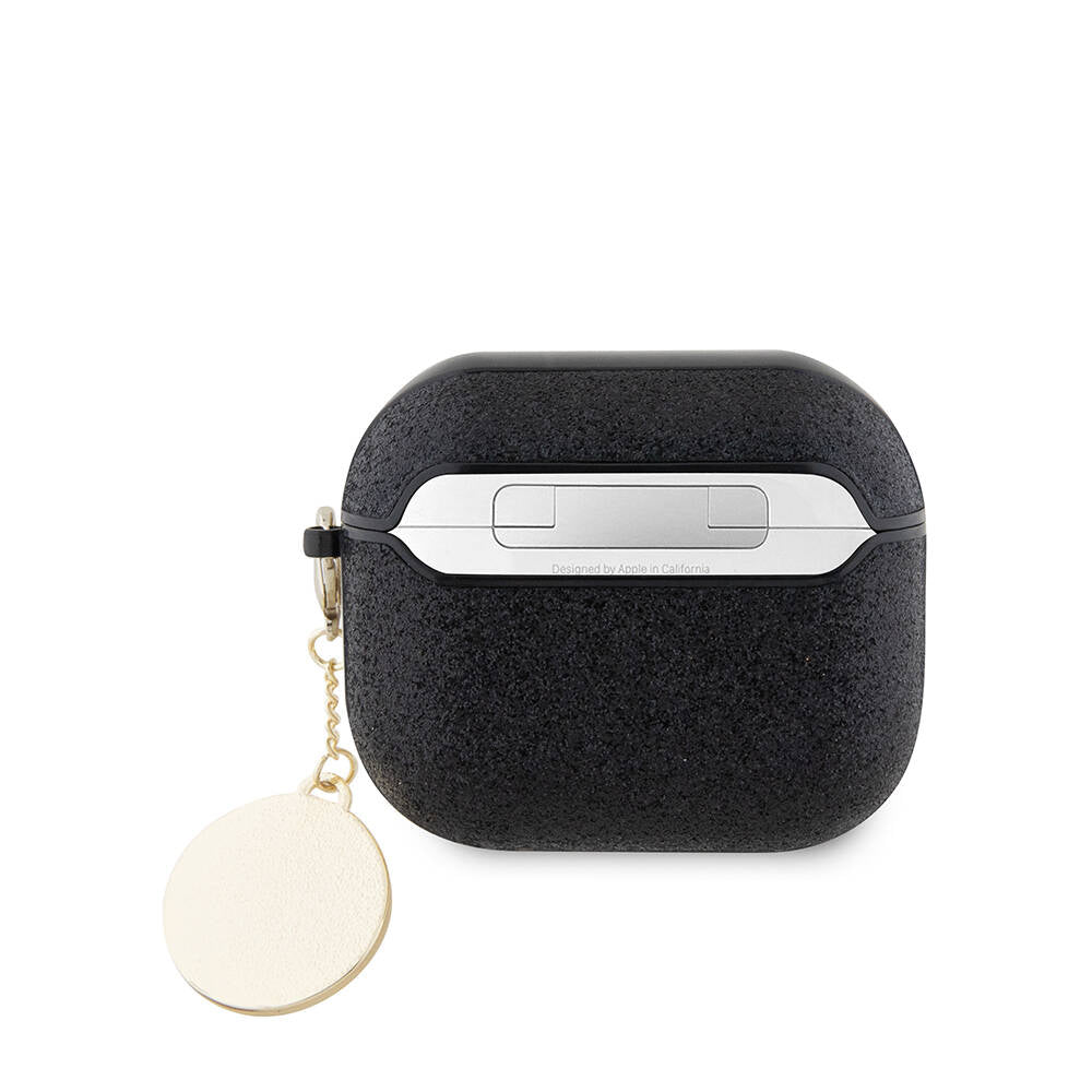 Airpods 3.Nesil Kılıf Guess Orijinal Lisanslı PU Deri Mavi Beyaz Çizgili Metal Logolu Kılıf