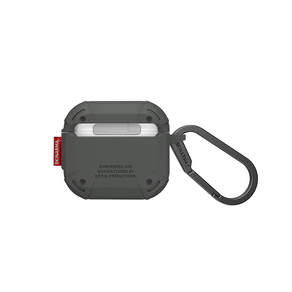 Airpods 4 Kılıf Airbagli Yivli Köşe Tasarımlı 360 Derece Tam Koruma Skinarma Mecha CE Kılıf