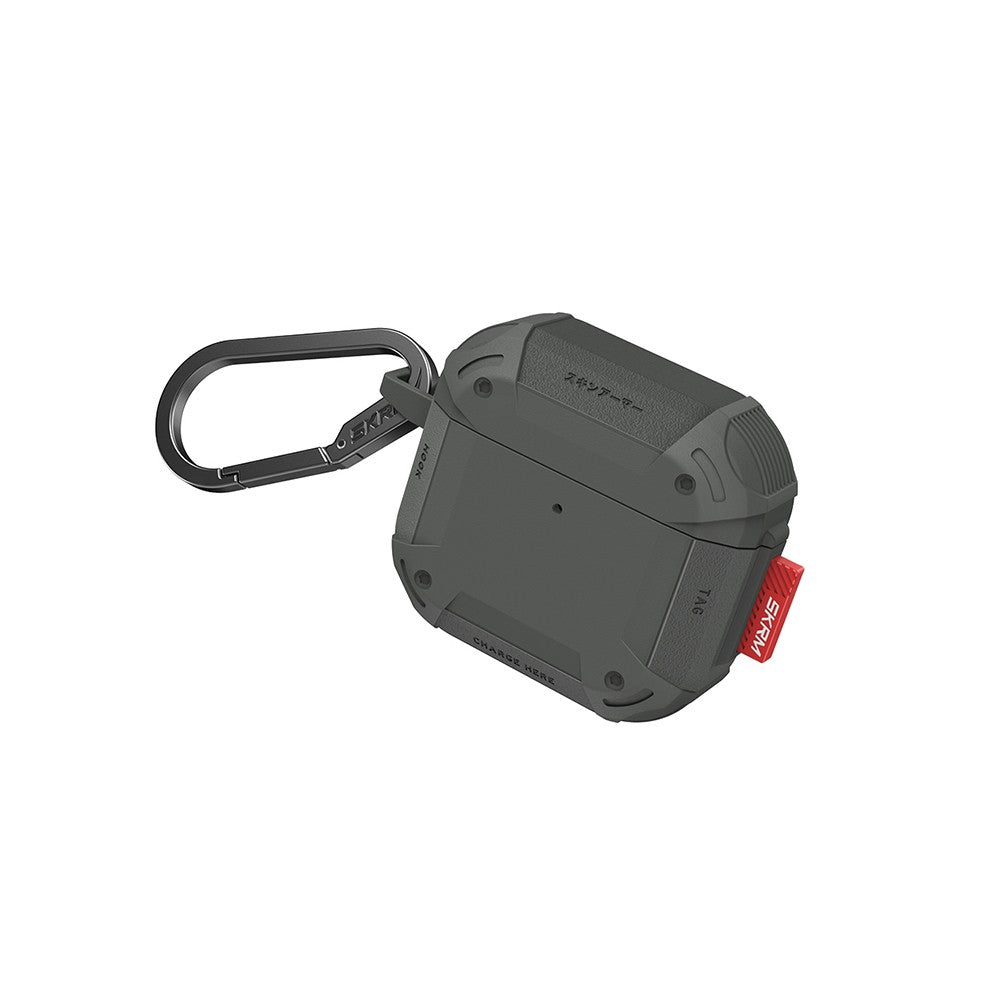 Airpods 4 Kılıf Airbagli Yivli Köşe Tasarımlı 360 Derece Tam Koruma Skinarma Mecha CE Kılıf