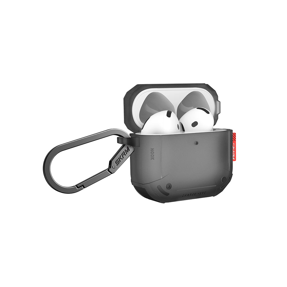 Airpods 4 Kılıf Airbagli Yivli Köşe Tasarımlı 360 Derece Tam Koruma Skinarma Mecha CE Kılıf
