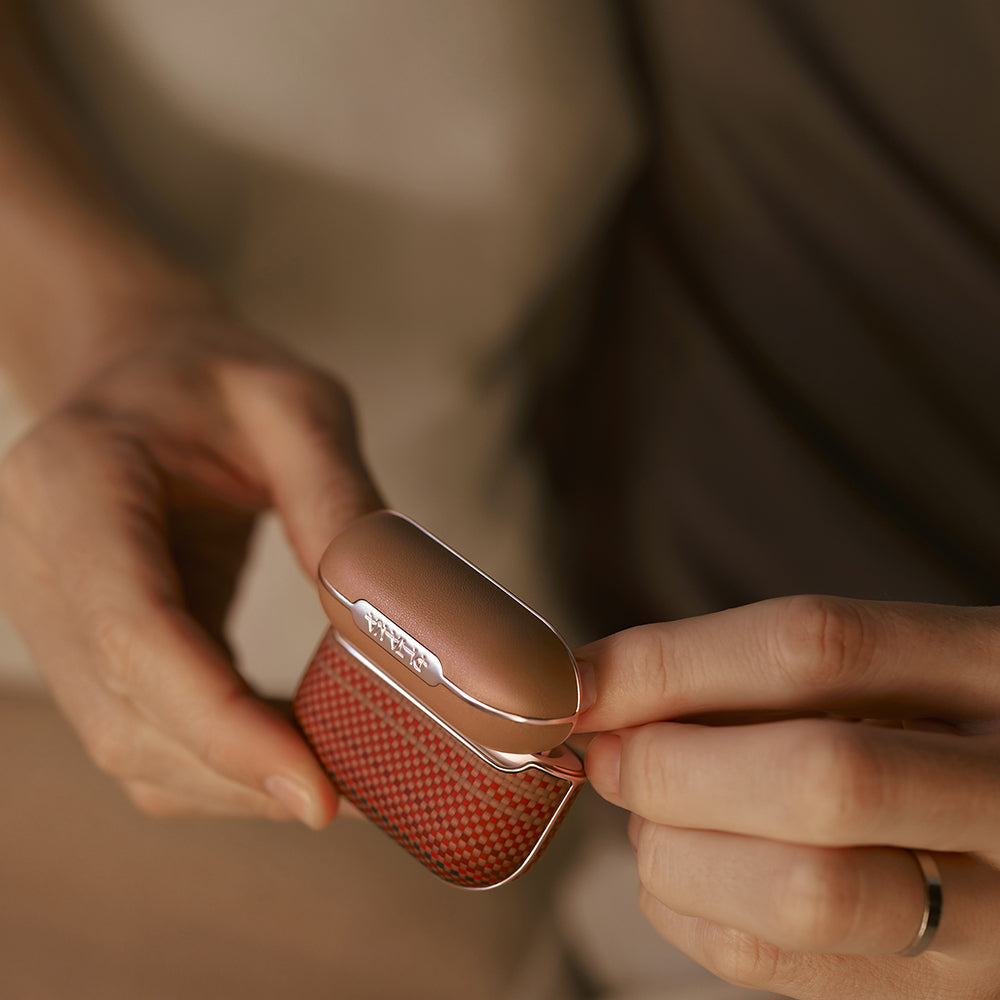 Airpods 4 Kılıf Aramid Fiber Pitaka Tactile Woven Sunset-Moonrise Serisi Sunset Kılıf