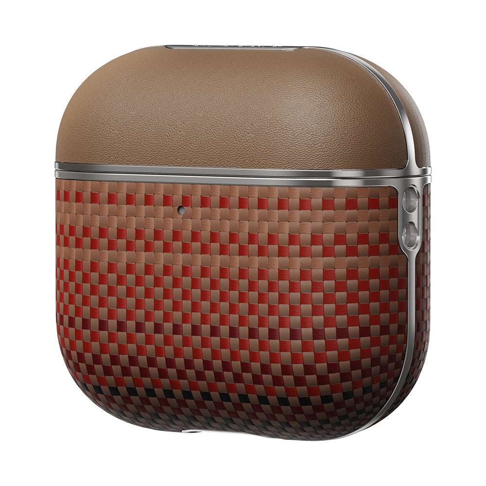 Airpods 4 Kılıf Aramid Fiber Pitaka Tactile Woven Sunset-Moonrise Serisi Sunset Kılıf