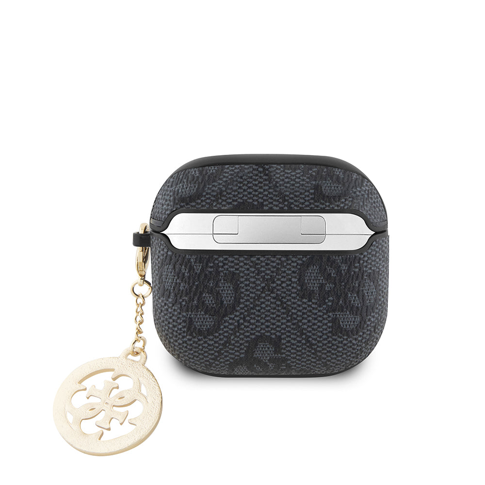 Airpods 4 Kılıf Guess Orijinal Lisanslı 4G Desenli Taşlı 4G Süs Zincirli Kılıf