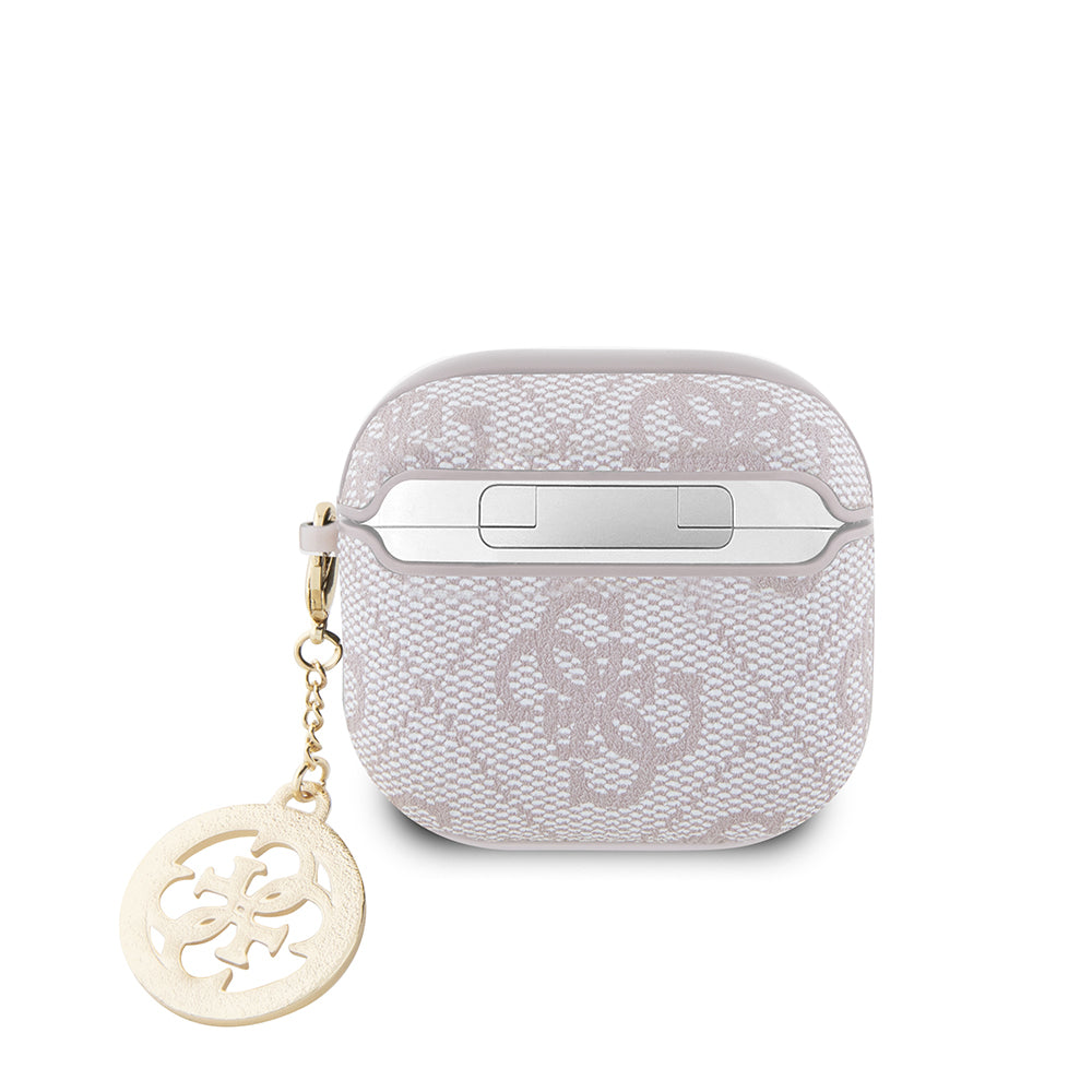 Airpods 4 Kılıf Guess Orijinal Lisanslı 4G Desenli Taşlı 4G Süs Zincirli Kılıf