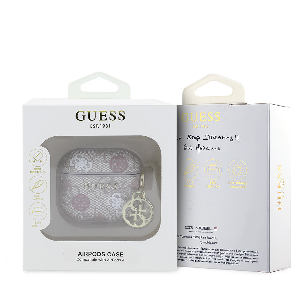 Airpods 4 Kılıf Guess Orijinal Lisanslı 4G Desenli Yazı Logolu Peony Kılıf