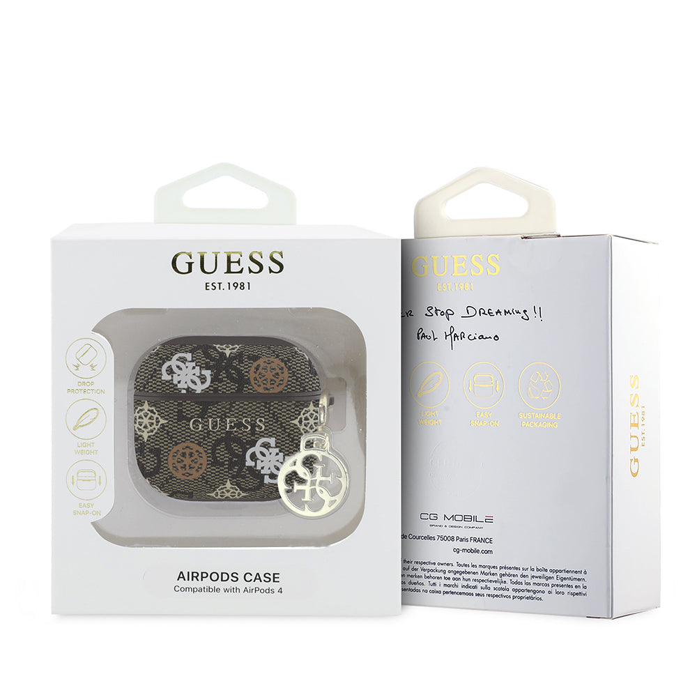 Airpods 4 Kılıf Guess Orijinal Lisanslı 4G Desenli Yazı Logolu Peony Kılıf