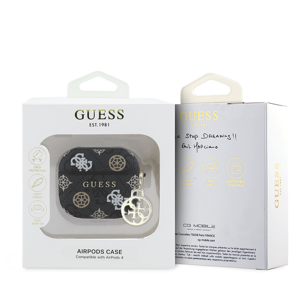 Airpods 4 Kılıf Guess Orijinal Lisanslı 4G Desenli Yazı Logolu Peony Kılıf