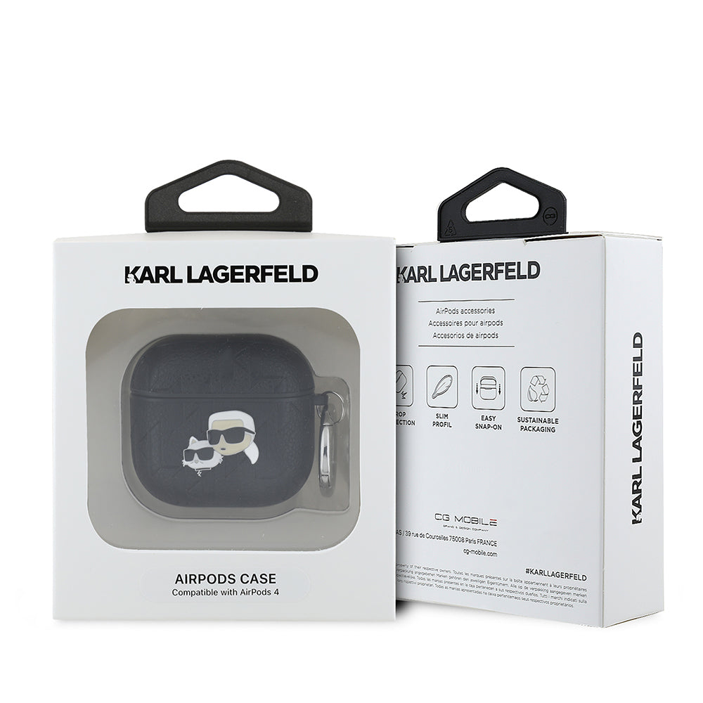 Airpods 4 Kılıf Karl Lagerfeld Orijinal Lisanslı Monogram Silikon Kılıf