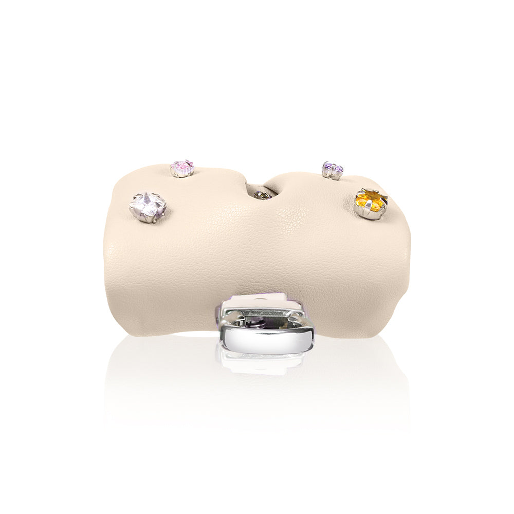 Airpods 4 Kılıf PU Deri Çanta Tasarımlı Taşlı Pynana Sugar Cube Serisi Kılıf