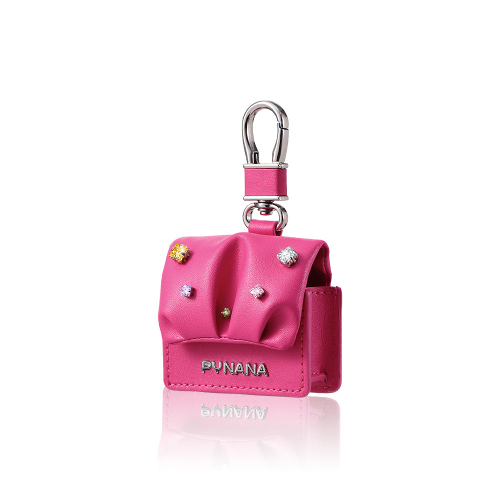 Airpods 4 Kılıf PU Deri Çanta Tasarımlı Taşlı Pynana Sugar Cube Serisi Kılıf