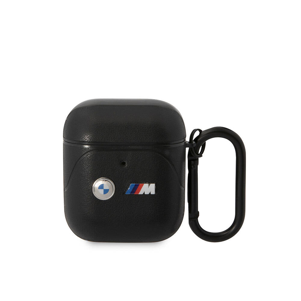 Airpods Kılıf BMW Orijinal Lisanslı PU Deri Tasarımlı 3 Renk Çizgili Çift Metal Logolu Kılıf