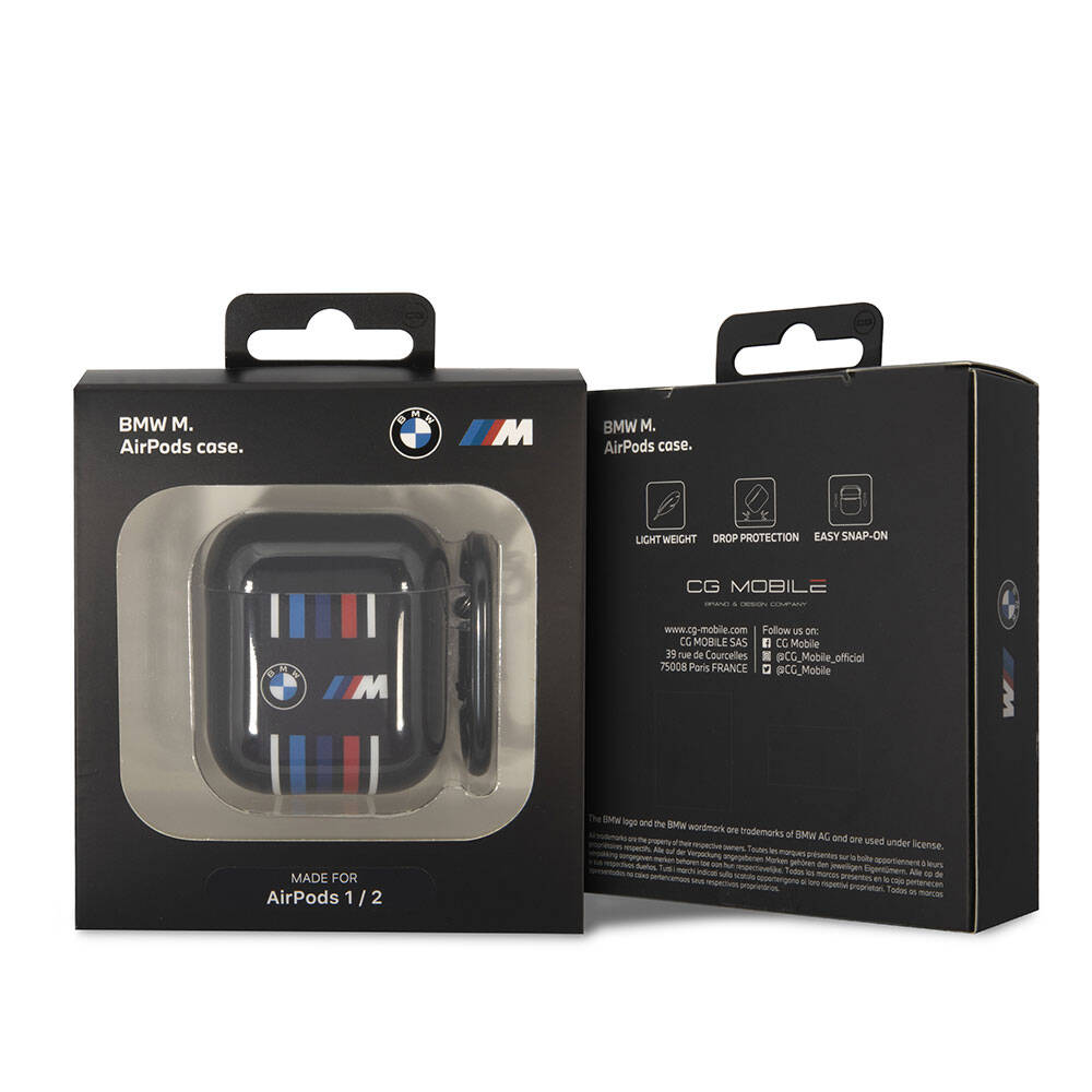 Airpods Kılıf BMW Orijinal Lisanslı Çoklu Renkli Çizgili Çift IMD Baskı Logolu Kılıf