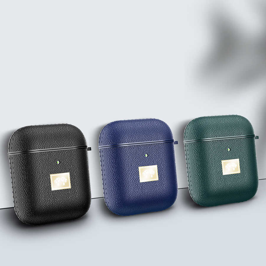 Airpods Kılıf Deri Görünümlü Askı Aparatlı Wlons Kılıf