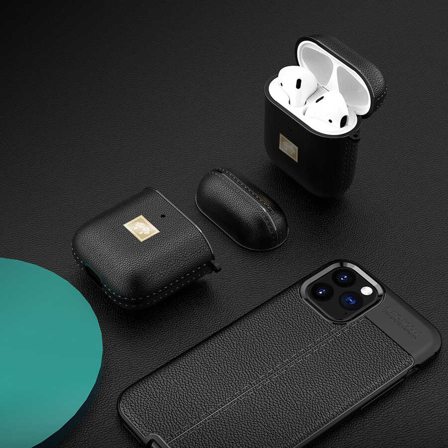 Airpods Kılıf Deri Görünümlü Askı Aparatlı Wlons Kılıf