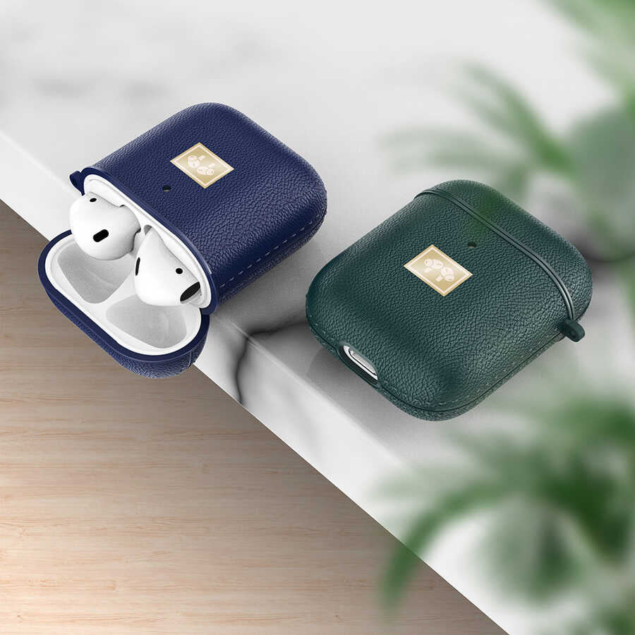 Airpods Kılıf Deri Görünümlü Askı Aparatlı Wlons Kılıf
