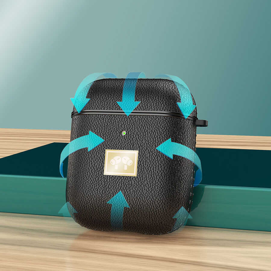 Airpods Kılıf Deri Görünümlü Askı Aparatlı Wlons Kılıf