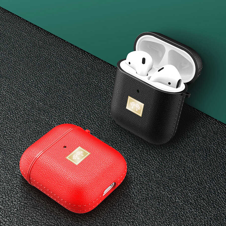 Airpods Kılıf Deri Görünümlü Askı Aparatlı Wlons Kılıf