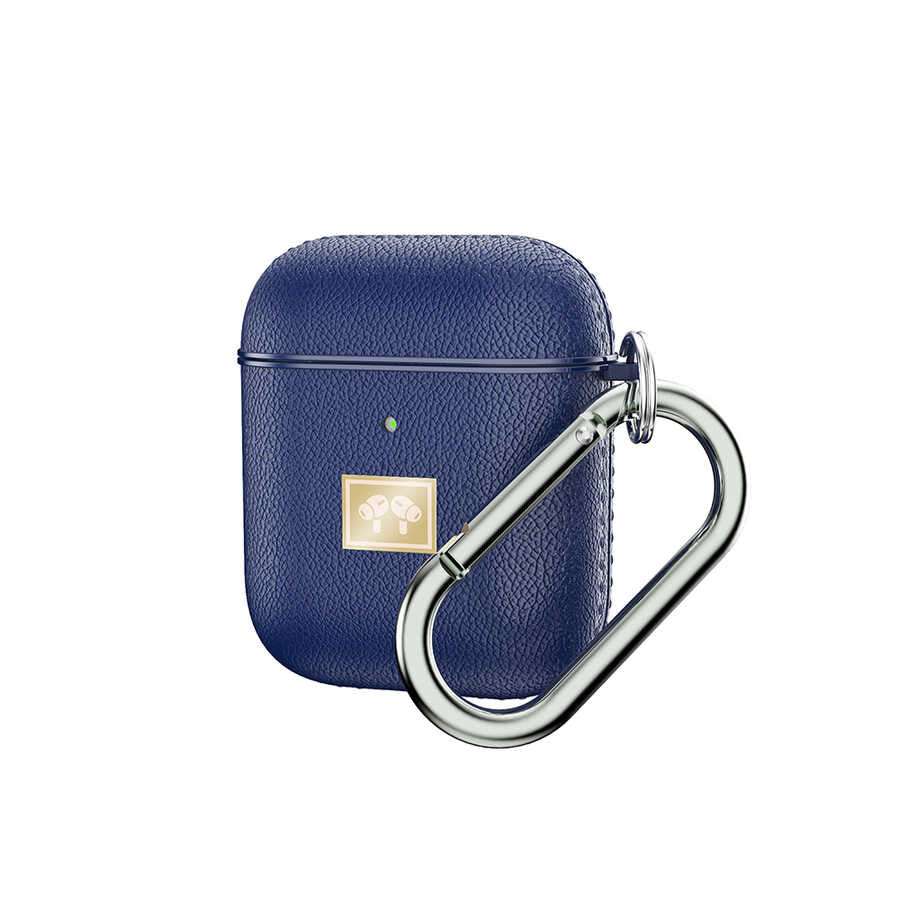 Airpods Kılıf Deri Görünümlü Askı Aparatlı Wlons Kılıf