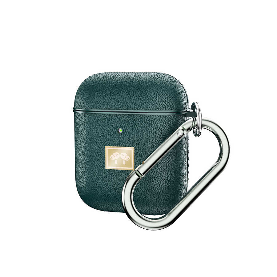 Airpods Kılıf Deri Görünümlü Askı Aparatlı Wlons Kılıf