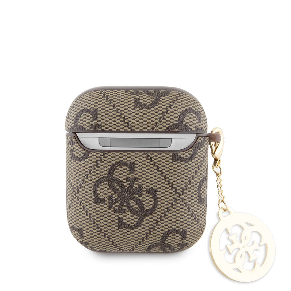 Airpods Kılıf Guess Orijinal Lisanslı 4G Desenli Taşlı 4G Süs Zincirli Kılıf