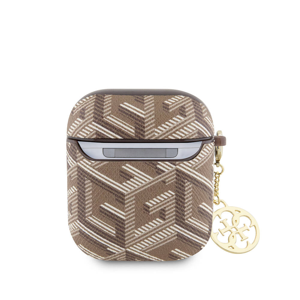 Airpods Kılıf Guess Orijinal Lisanslı G Cube Desenli 4G Süs Zincirli Kılıf