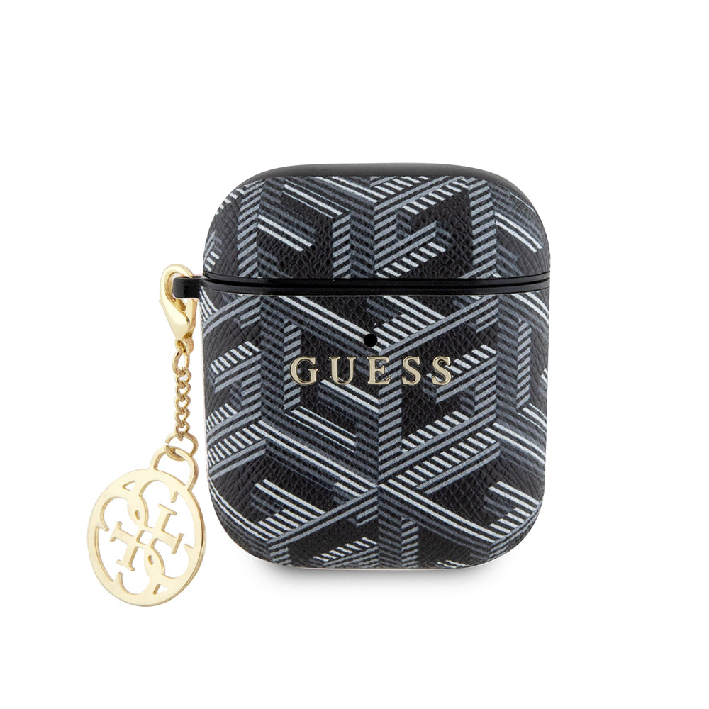 Airpods Kılıf Guess Orijinal Lisanslı G Cube Desenli 4G Süs Zincirli Kılıf