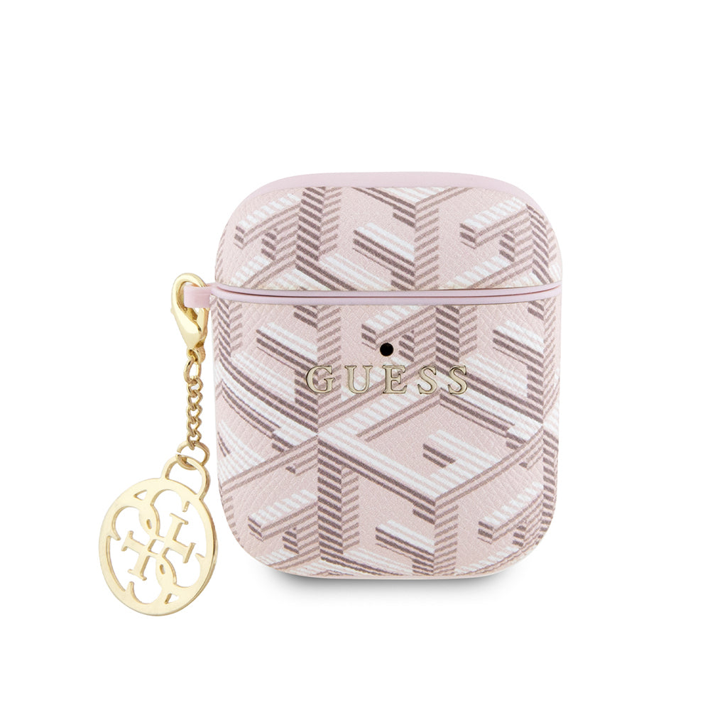 Airpods Kılıf Guess Orijinal Lisanslı G Cube Desenli 4G Süs Zincirli Kılıf