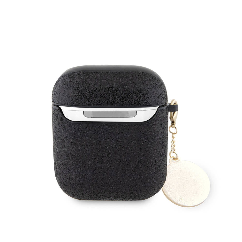 Airpods Kılıf Guess Orijinal Lisanslı Glitter Elmas Kalp Süs Zincirli Kılıf