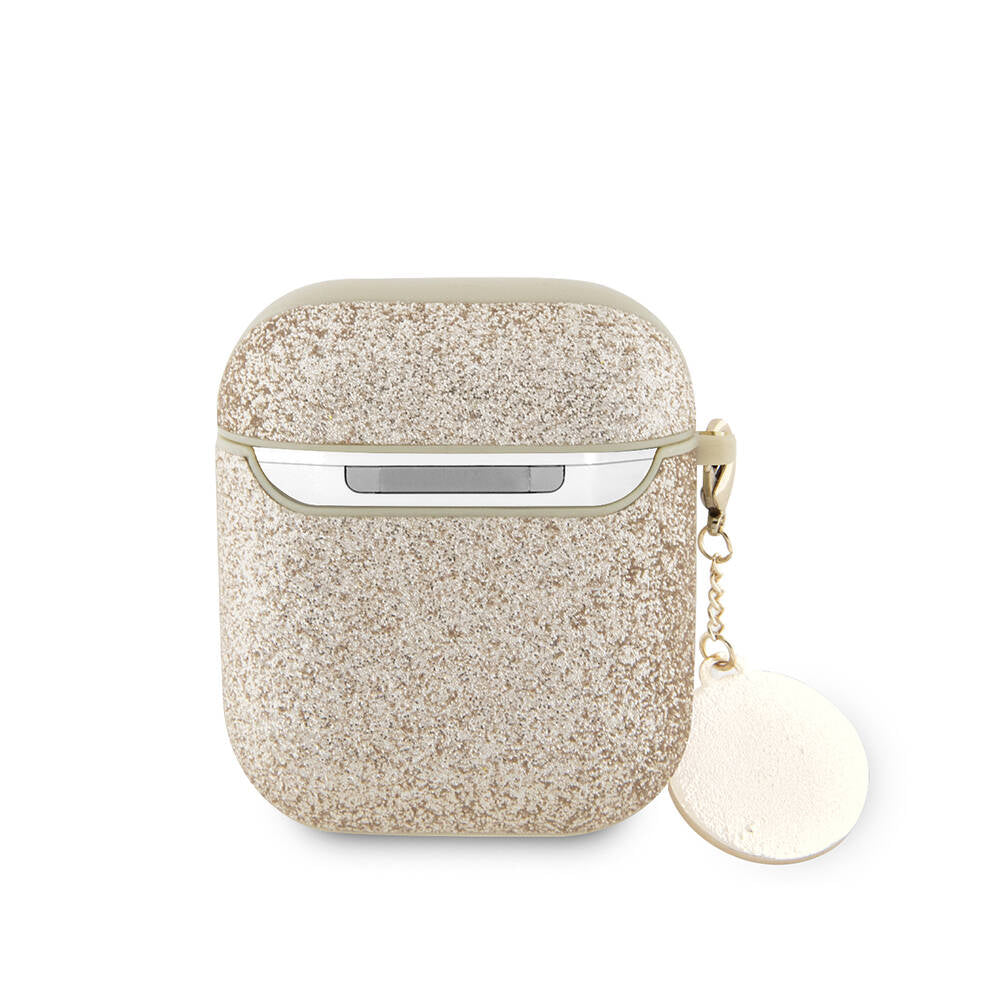 Airpods Kılıf Guess Orijinal Lisanslı Glitter Elmas Kalp Süs Zincirli Kılıf