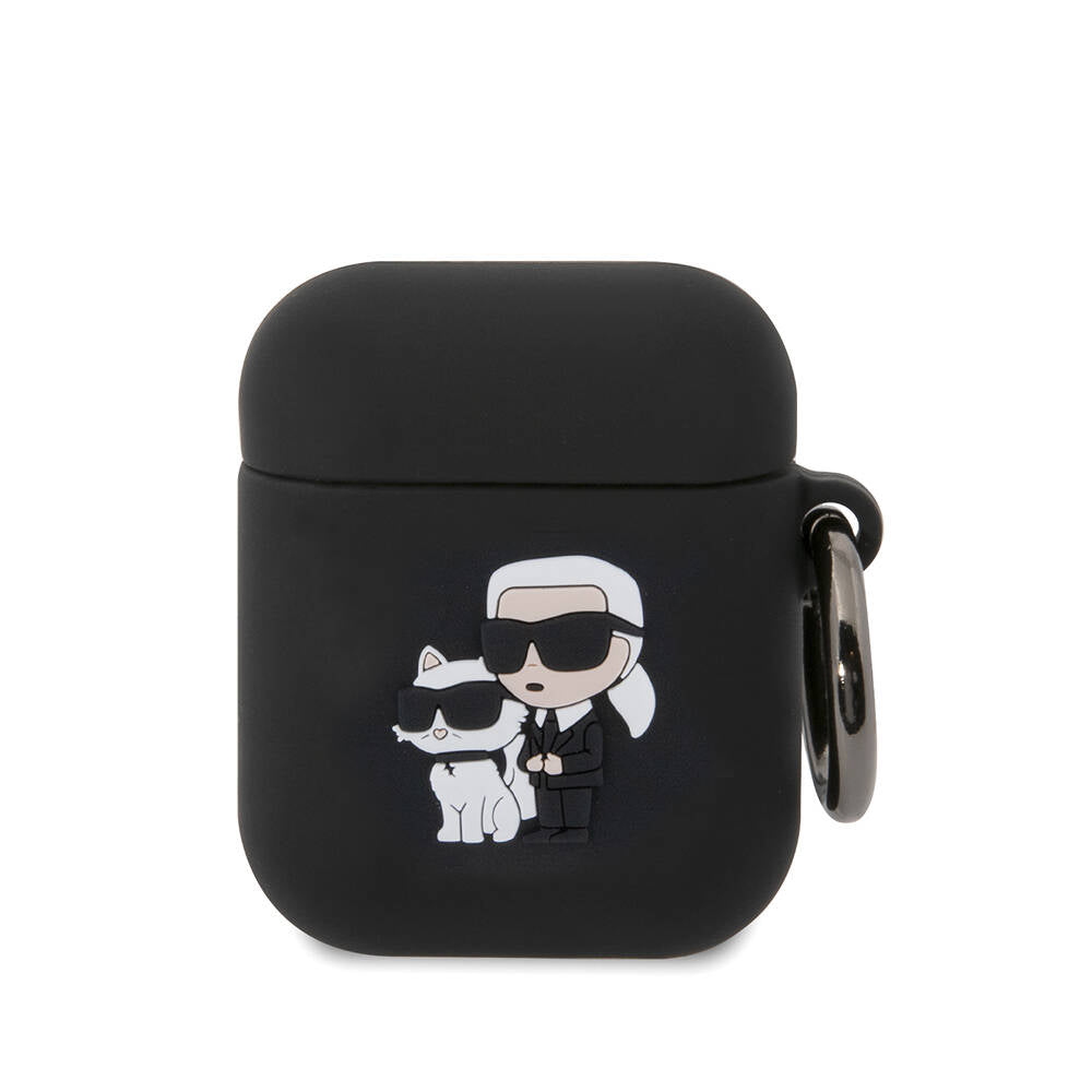 Airpods Kılıf Karl Lagerfeld Orijinal Lisanslı Karl & Choupette 3D Silikon Kılıf