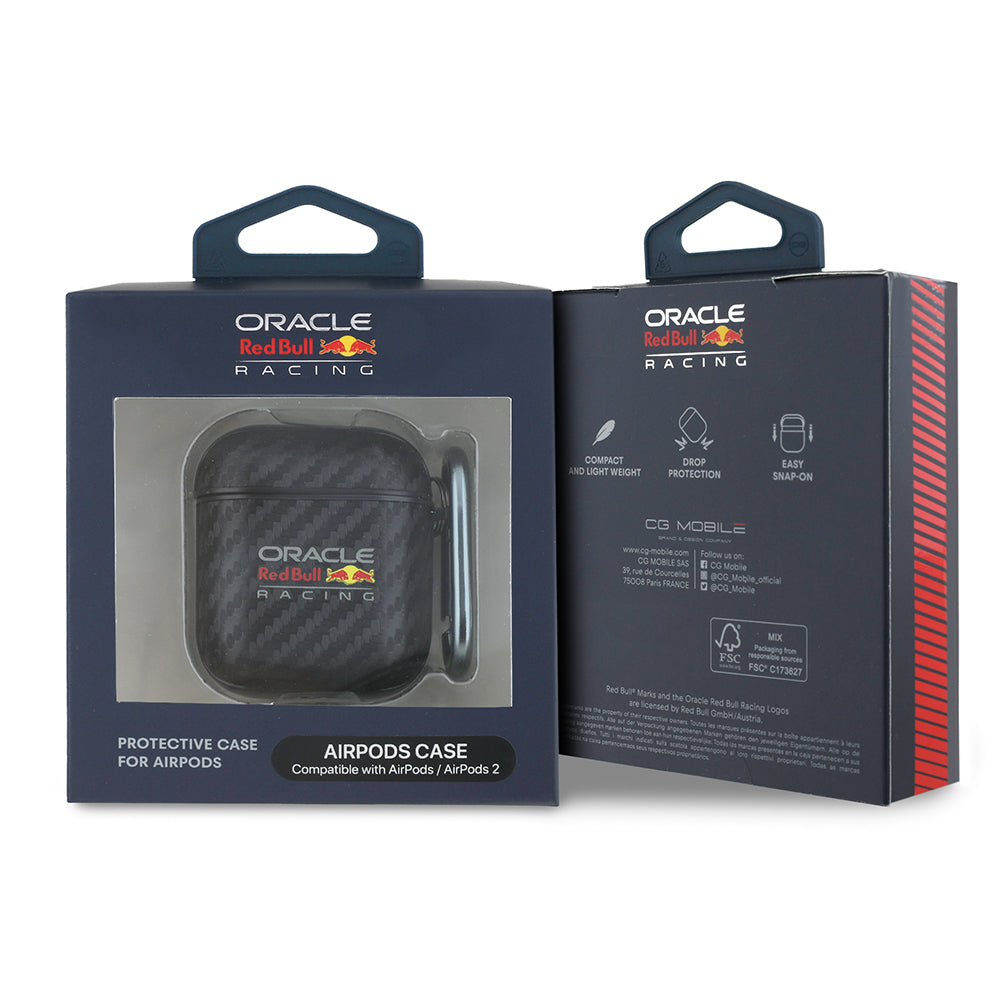 Airpods Kılıf Redbull Orijinal Lisanslı PU Karbon Fiber Tasarımlı Askı Aparatlı Kılıf