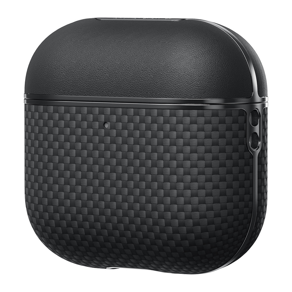 Airpods Pro 2 Kılıf 1500D Aramid Fiber Pitaka Ultra-Slim Classic Serisi Black-Grey Twill Kılıf