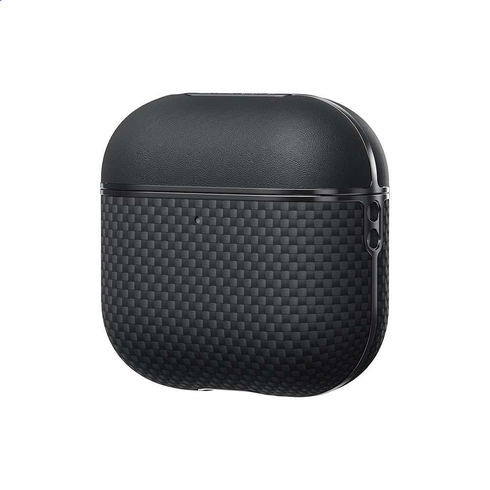 Airpods Pro 2 Kılıf 1500D Aramid Fiber Pitaka Ultra-Slim Classic Serisi Black-Grey Twill Kılıf