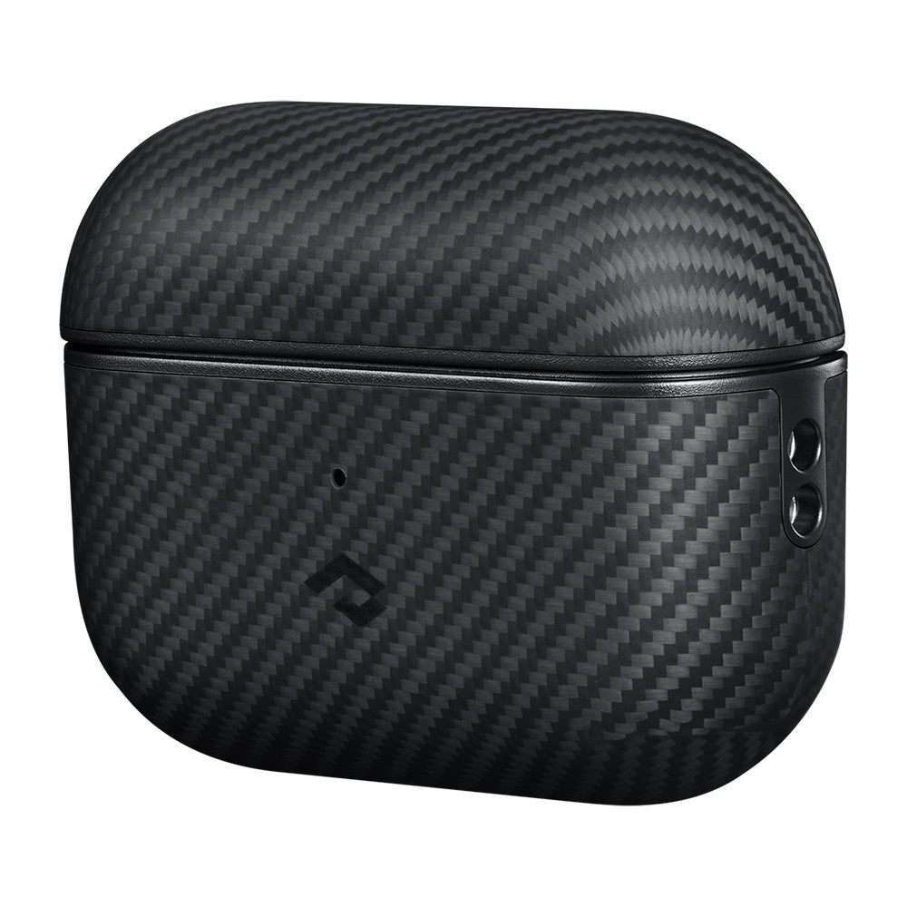 Airpods Pro 2 Kılıf 600D Aramid Fiber Pitaka Classic Serisi Black-Grey Twill Kılıf