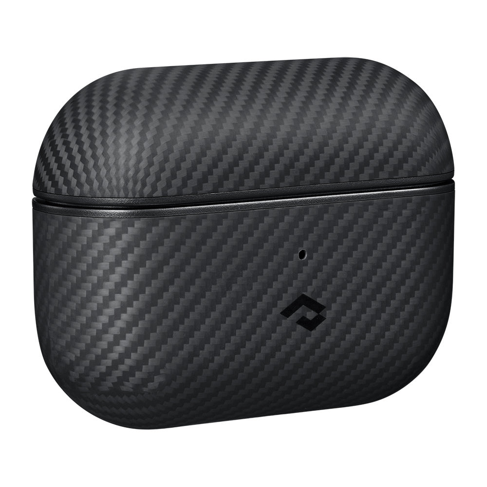 Airpods Pro 2 Kılıf 600D Aramid Fiber Pitaka Classic Serisi Black-Grey Twill Kılıf