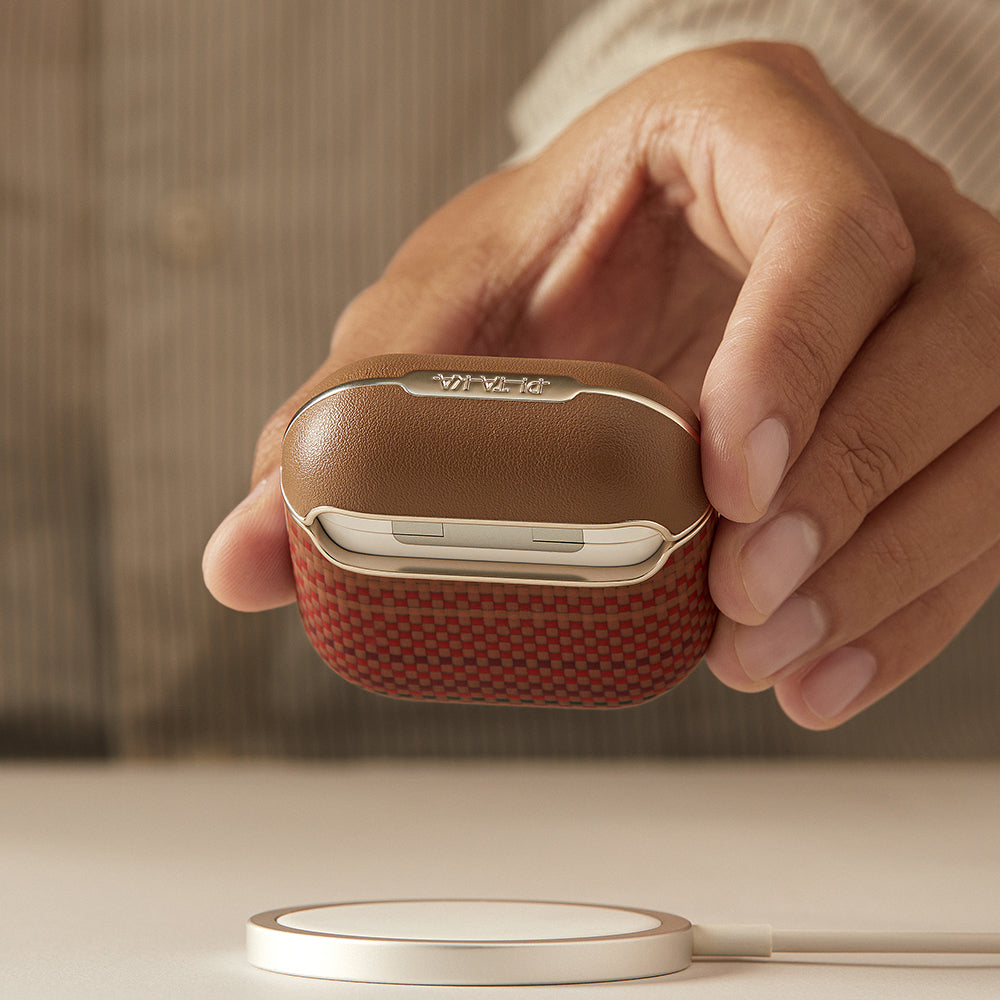 Airpods Pro 2 Kılıf Aramid Fiber Pitaka Tactile Woven Sunset-Moonrise Serisi Sunset Kılıf