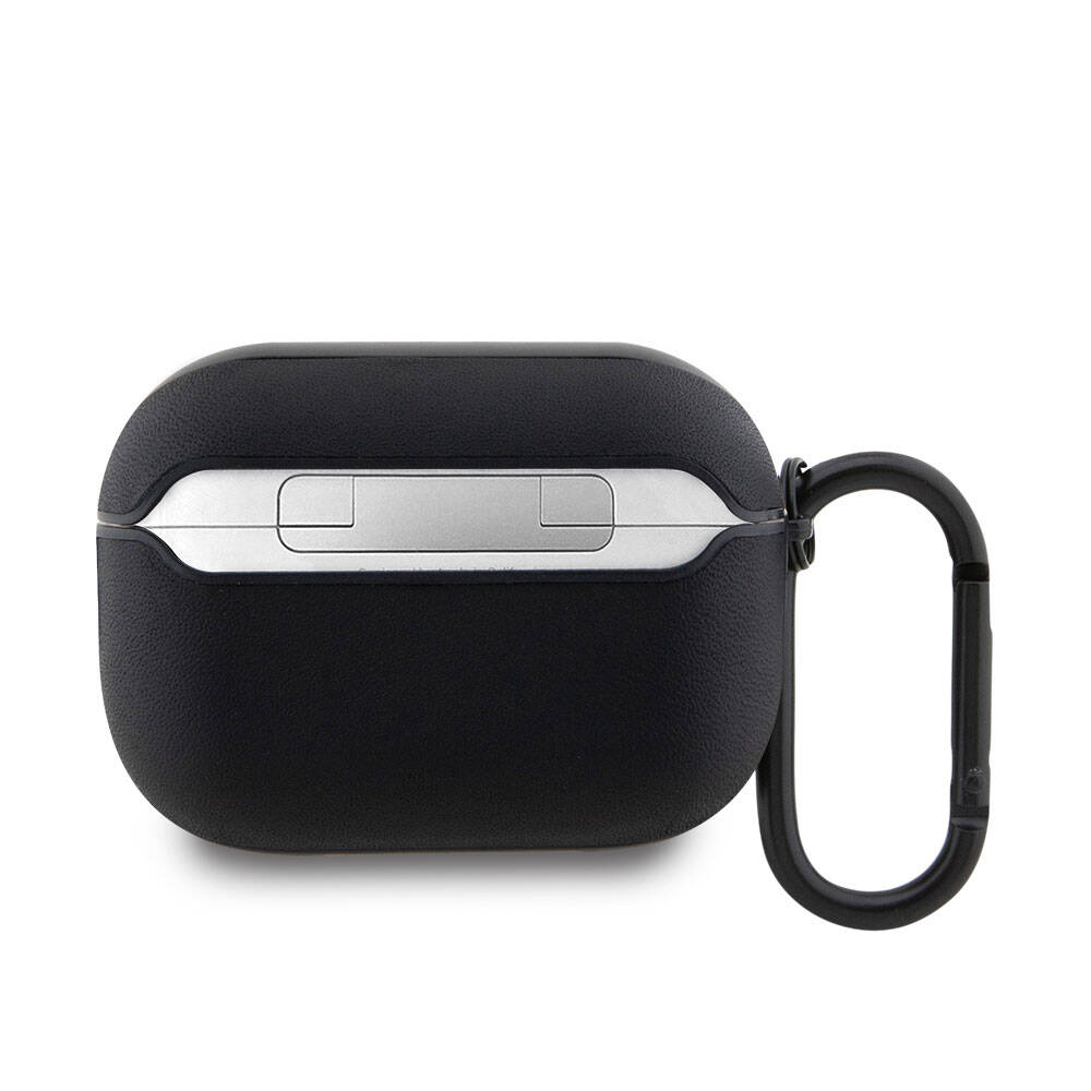 Airpods Pro 2 Kılıf BMW Orijinal Lisanslı PU Deri Mavi Beyaz Çizgili Metal Logolu Kılıf