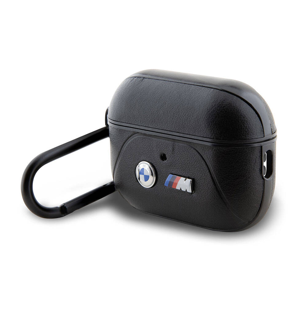 Airpods Pro 2 Kılıf BMW Orijinal Lisanslı PU Deri Tasarımlı 3 Renk Çizgili Çift Metal Logolu Kılıf