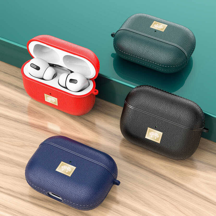 Airpods Pro 2 Kılıf Deri Görünümlü Askı Aparatlı Wlons Kılıf
